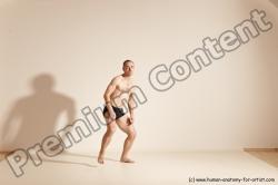 Underwear Gymnastic poses Man White Slim Bald Dancing Dynamic poses Academic